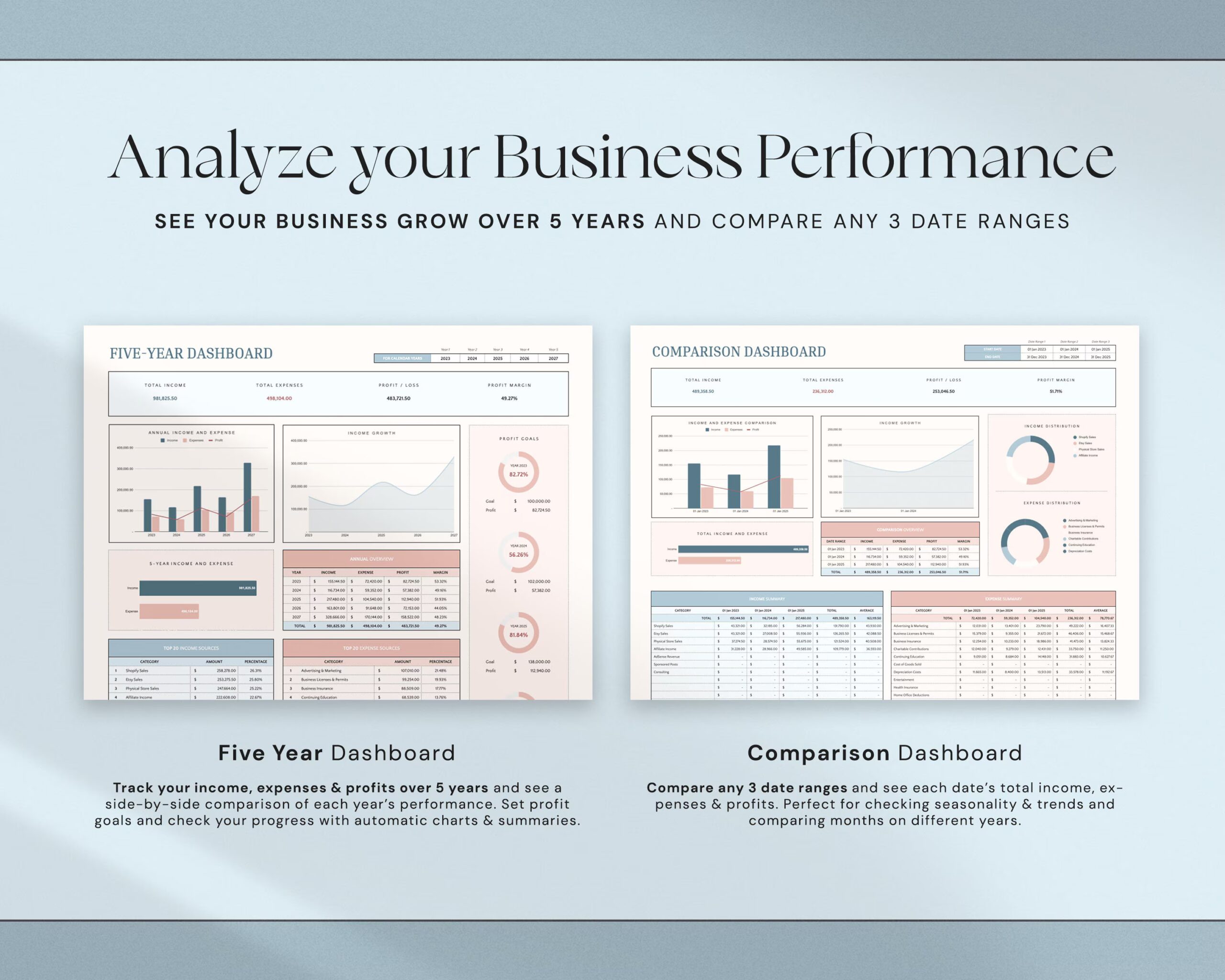 Small Business Bookkeeping Template with Expense Tracker, Sales Tracker, Accounting Template and Income Tracker